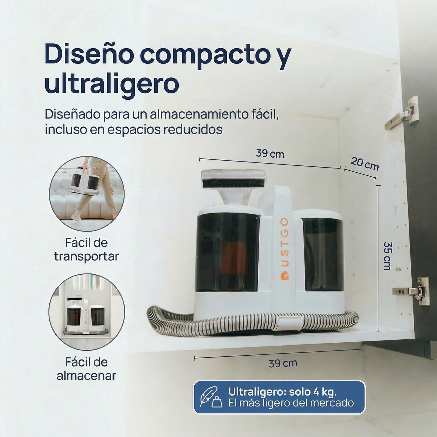 Aspiradora Tapicerías Dustgo + Detergente GRATIS