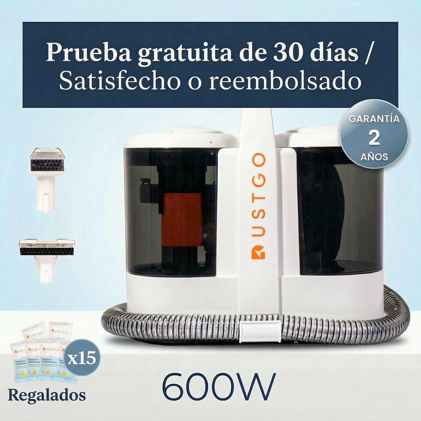 Aspiradora Tapicerías Dustgo + Detergente GRATIS