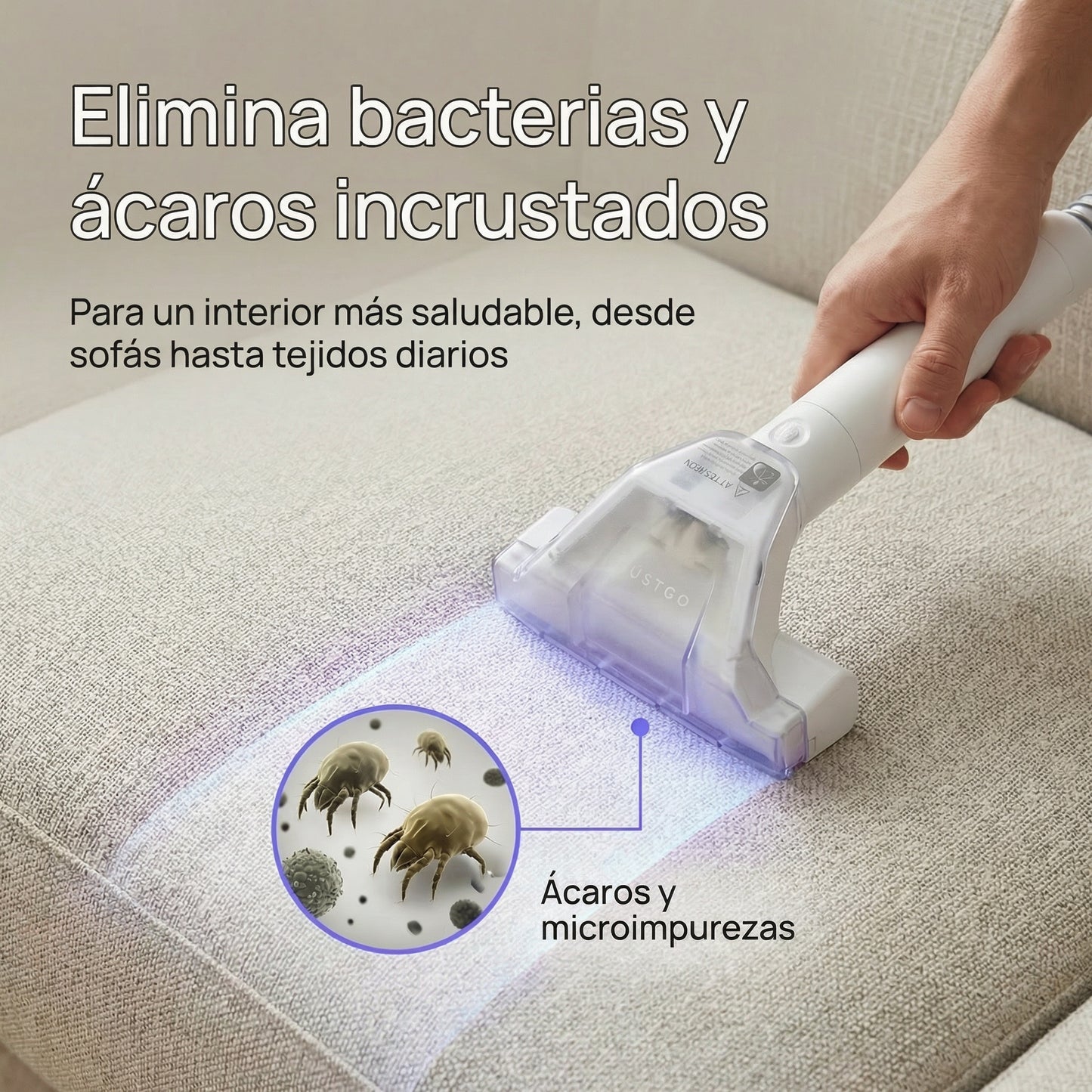 Aspiradora Tapicerías Dustgo + Detergente GRATIS