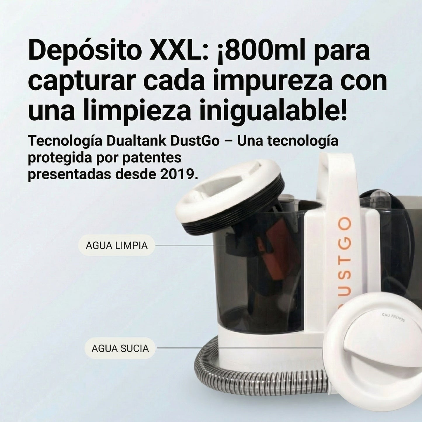Aspiradora Tapicerías Dustgo + Detergente GRATIS