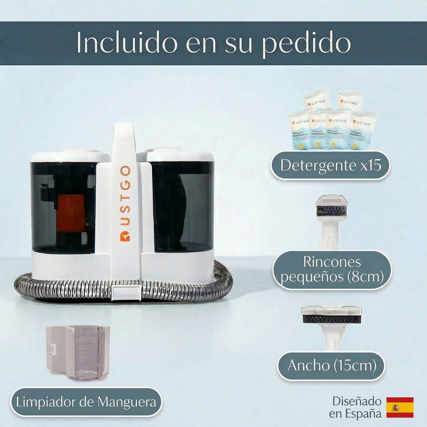 Aspiradora Tapicerías Dustgo + Detergente GRATIS